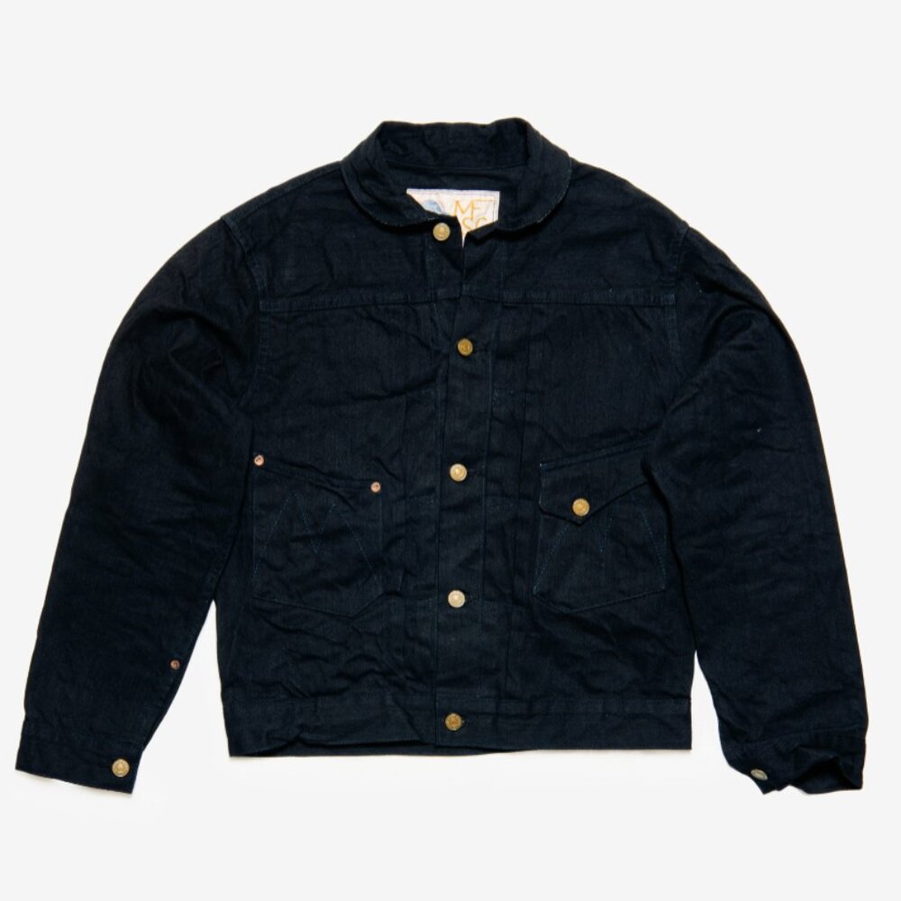 Mister Freedom Ranch Blouse in Black Sulfur-dyed Denim (Rinsed)
